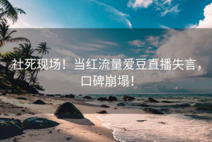社死现场！当红流量爱豆直播失言，口碑崩塌！