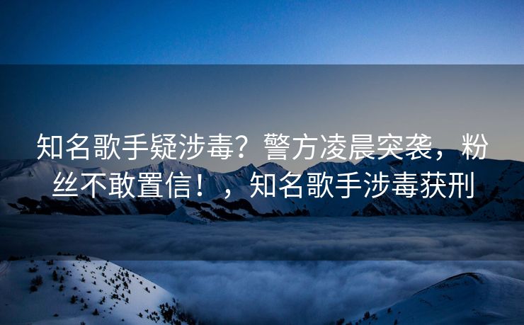 知名歌手疑涉毒？警方凌晨突袭，粉丝不敢置信！，知名歌手涉毒获刑