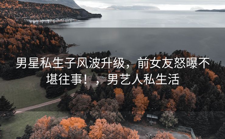 男星私生子风波升级，前女友怒曝不堪往事！，男艺人私生活