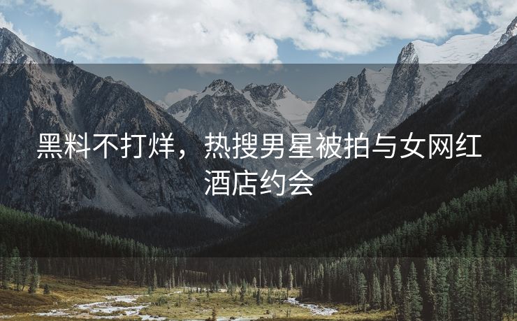黑料不打烊，热搜男星被拍与女网红酒店约会