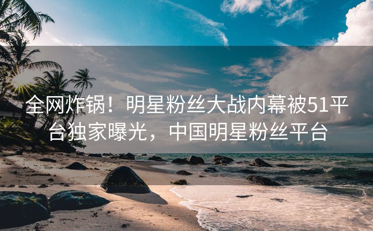 全网炸锅！明星粉丝大战内幕被51平台独家曝光，中国明星粉丝平台