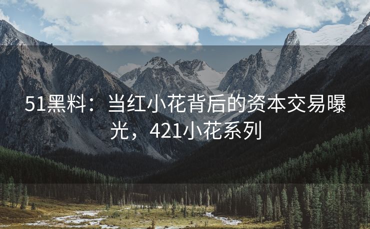 51黑料：当红小花背后的资本交易曝光，421小花系列