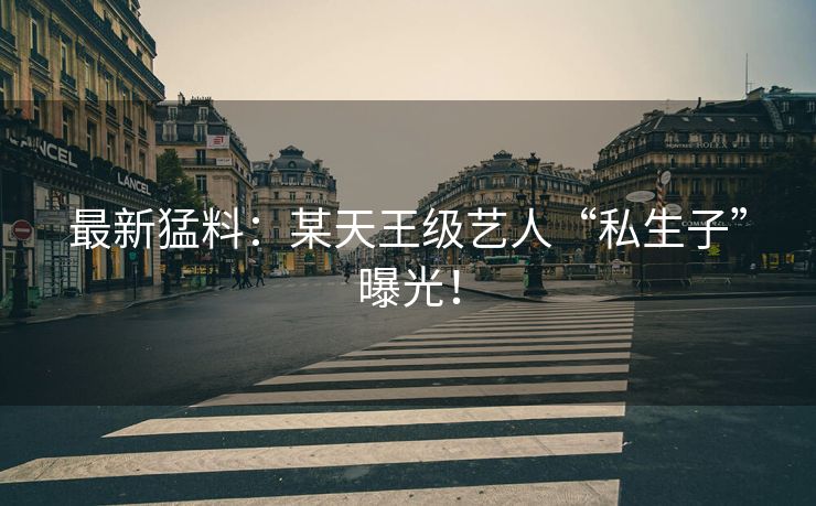 最新猛料：某天王级艺人“私生子”曝光！