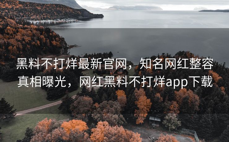 黑料不打烊最新官网，知名网红整容真相曝光，网红黑料不打烊app下载